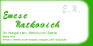 emese matkovich business card